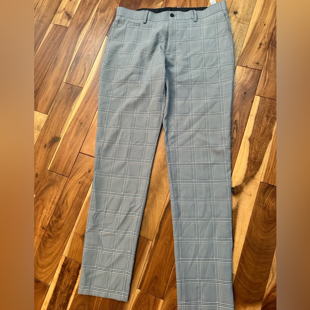 Zara Men's Gray Plaid Dress Pants